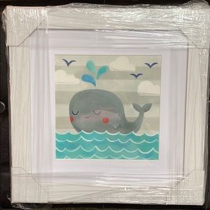 Framed Let’s Set Sail -Whale Wall Art